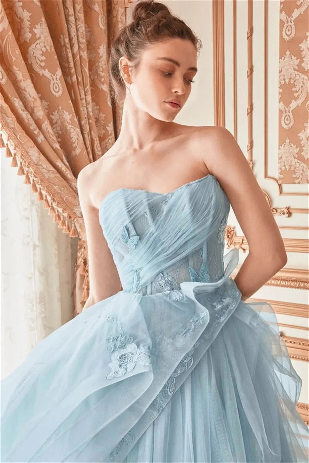 3D Butterfly Tulle Women's Prom Dress