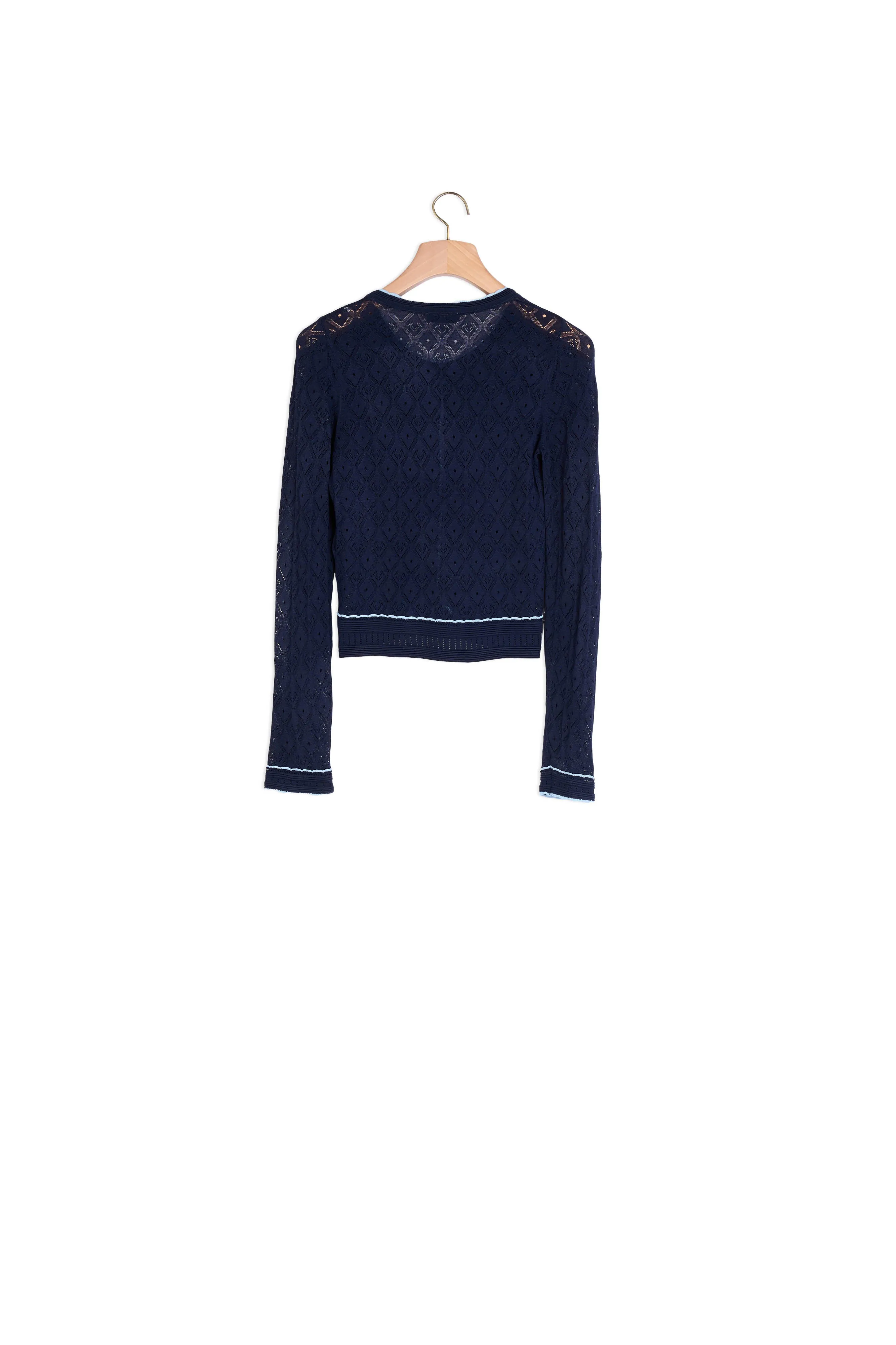 Cardigan court en pointelle