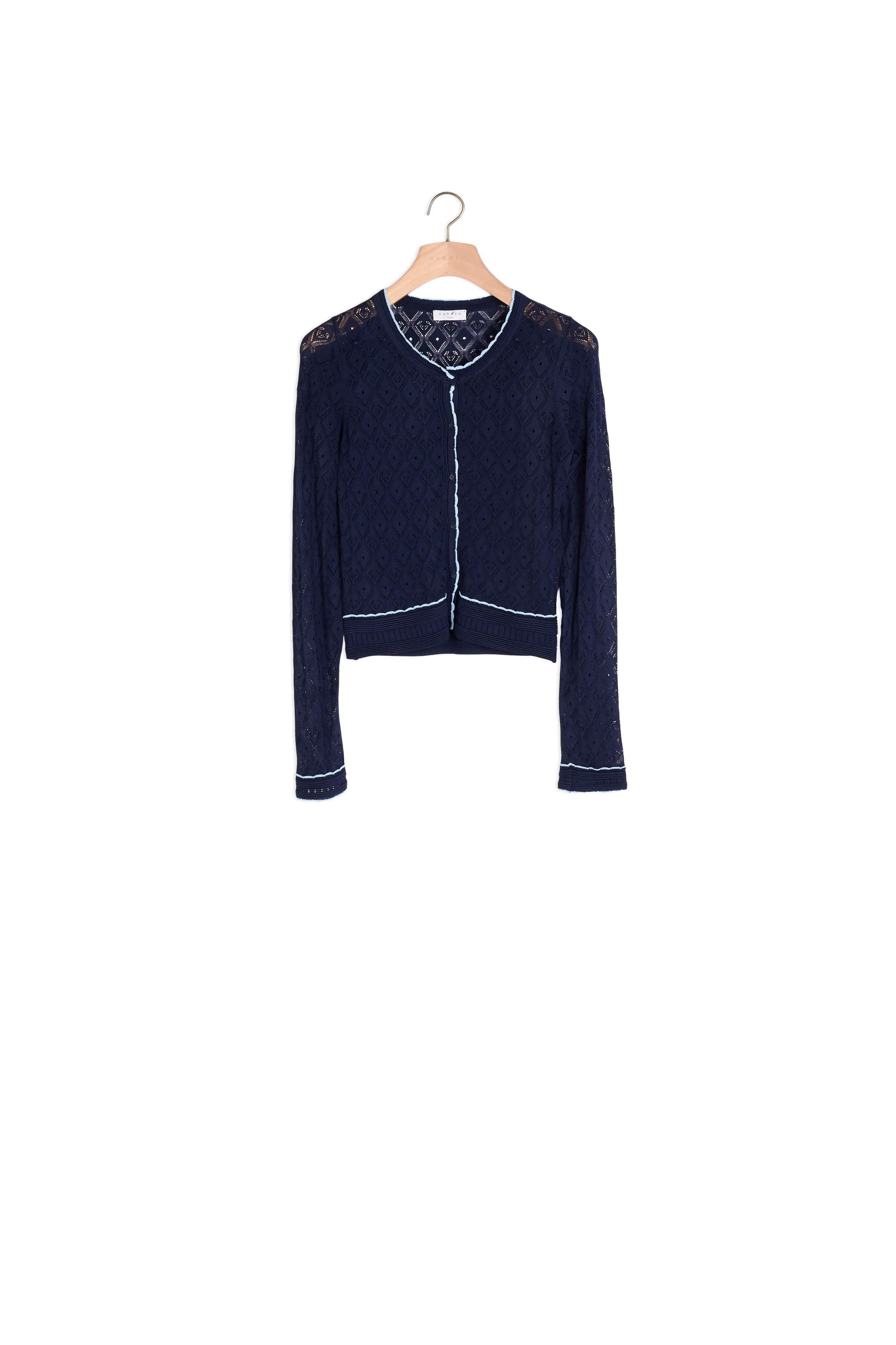 Cardigan court en pointelle