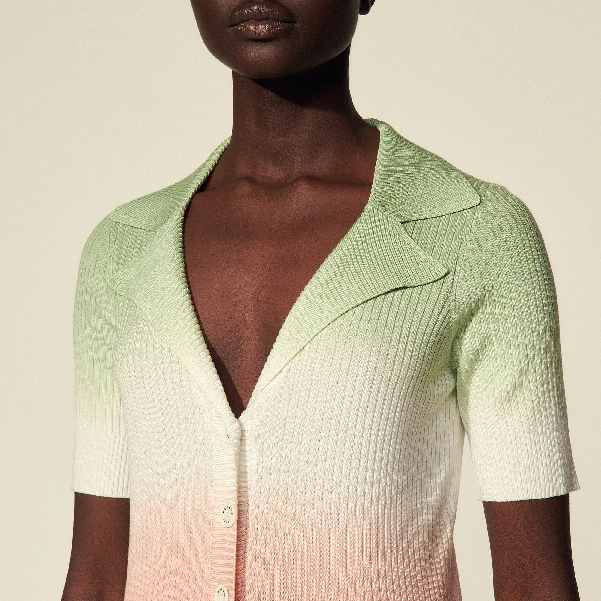 Cardigan tie and dye à côtes