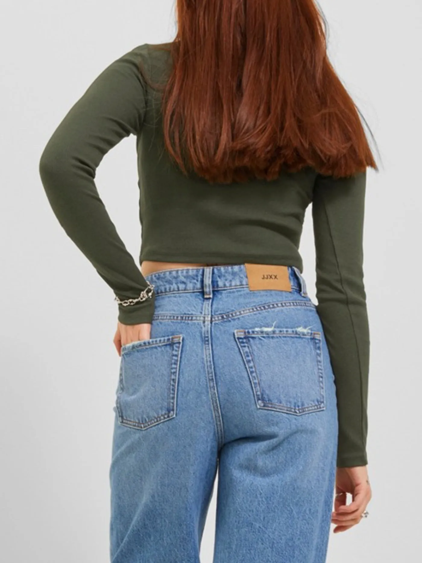 Feline Rib Crop Long Sleeve T-Shirt