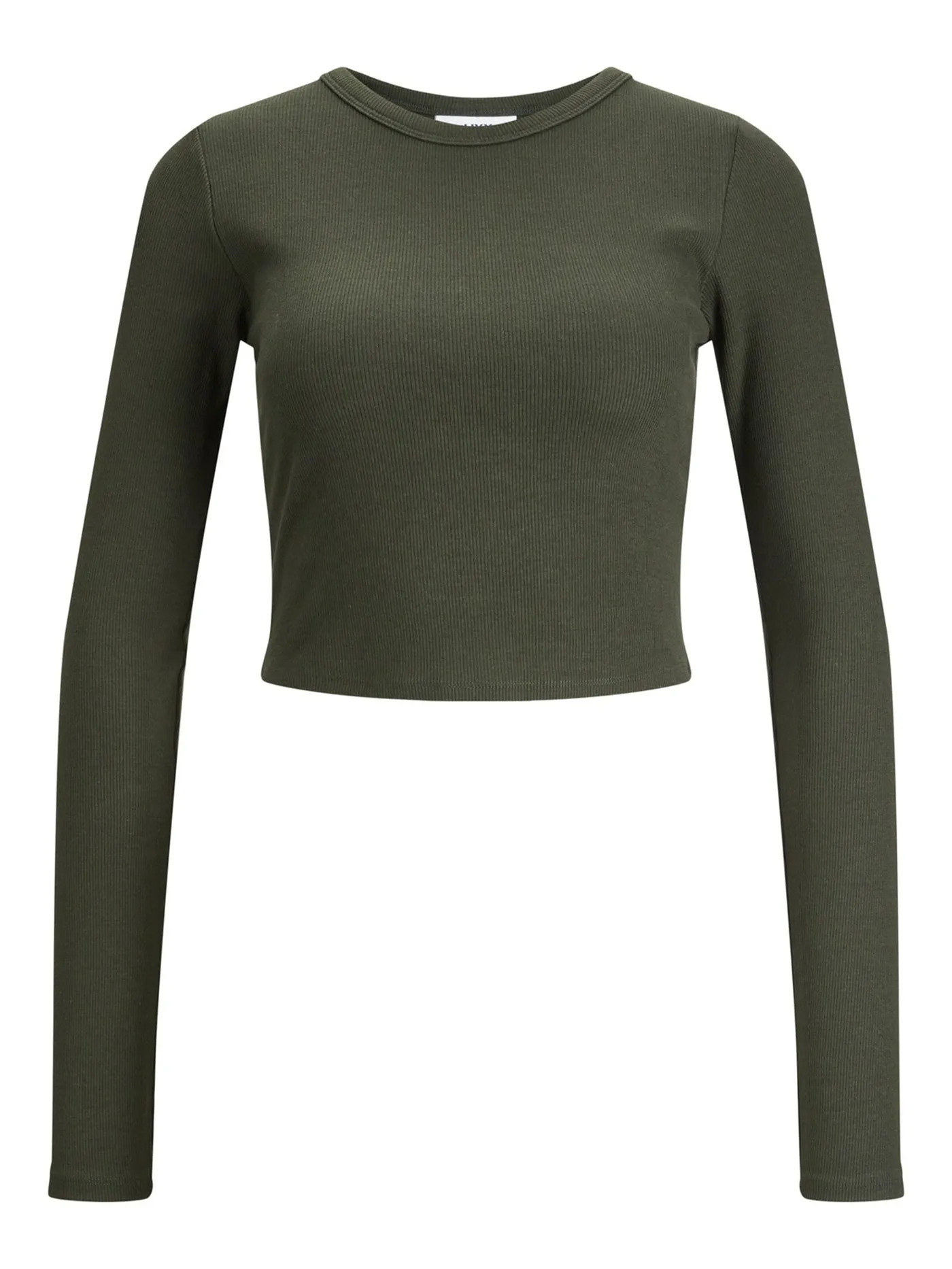 Feline Rib Crop Long Sleeve T-Shirt