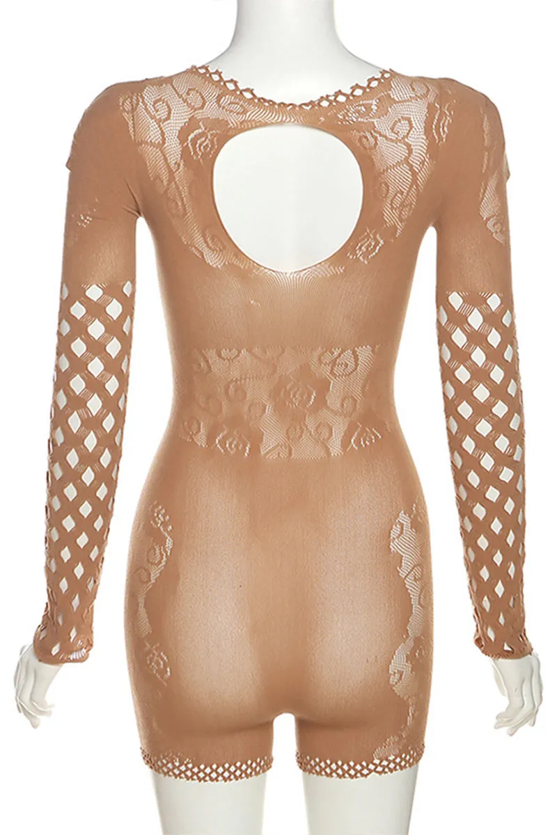JF648 Mesh Cutout Romper