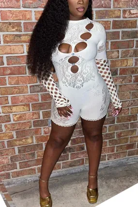 JF648 Mesh Cutout Romper