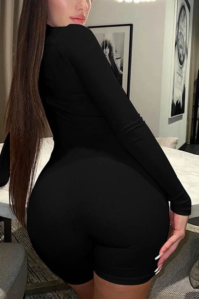 JI652 Solid Long Sleeves Romper
