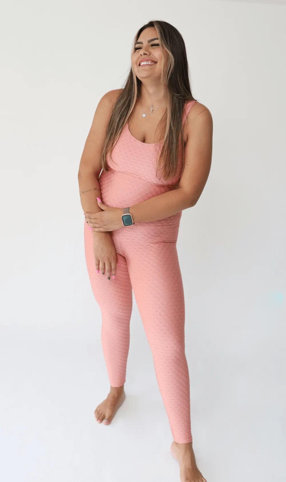 Jumpsuit Colmeia Textured Rose