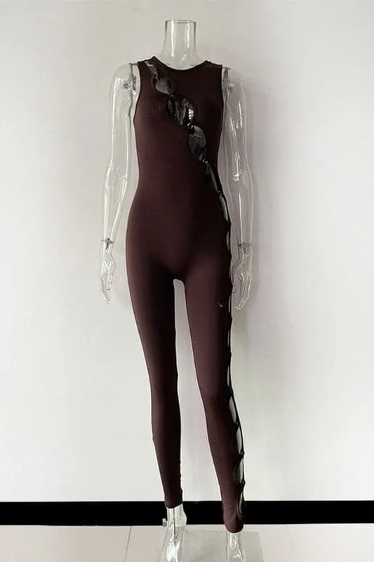 JX183 Cutout Sleeveless Jumpsuits