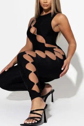 JX183 Cutout Sleeveless Jumpsuits