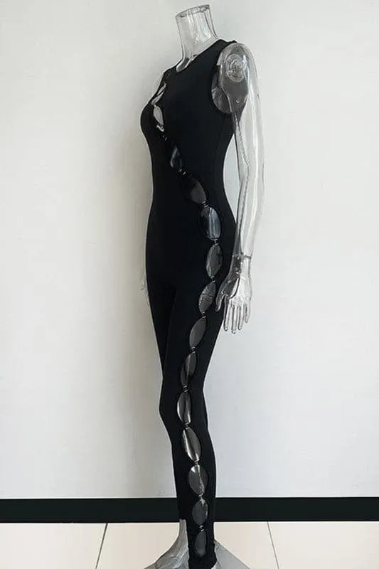 JX183 Cutout Sleeveless Jumpsuits