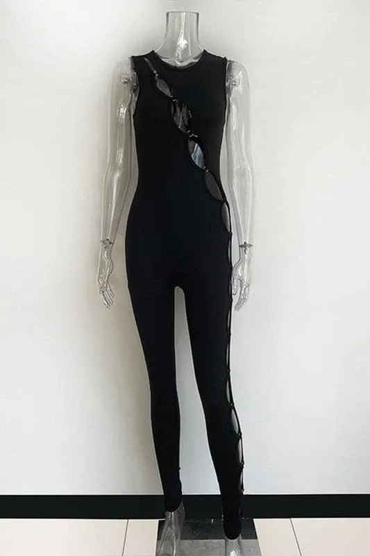 JX183 Cutout Sleeveless Jumpsuits