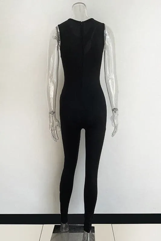 JX183 Cutout Sleeveless Jumpsuits