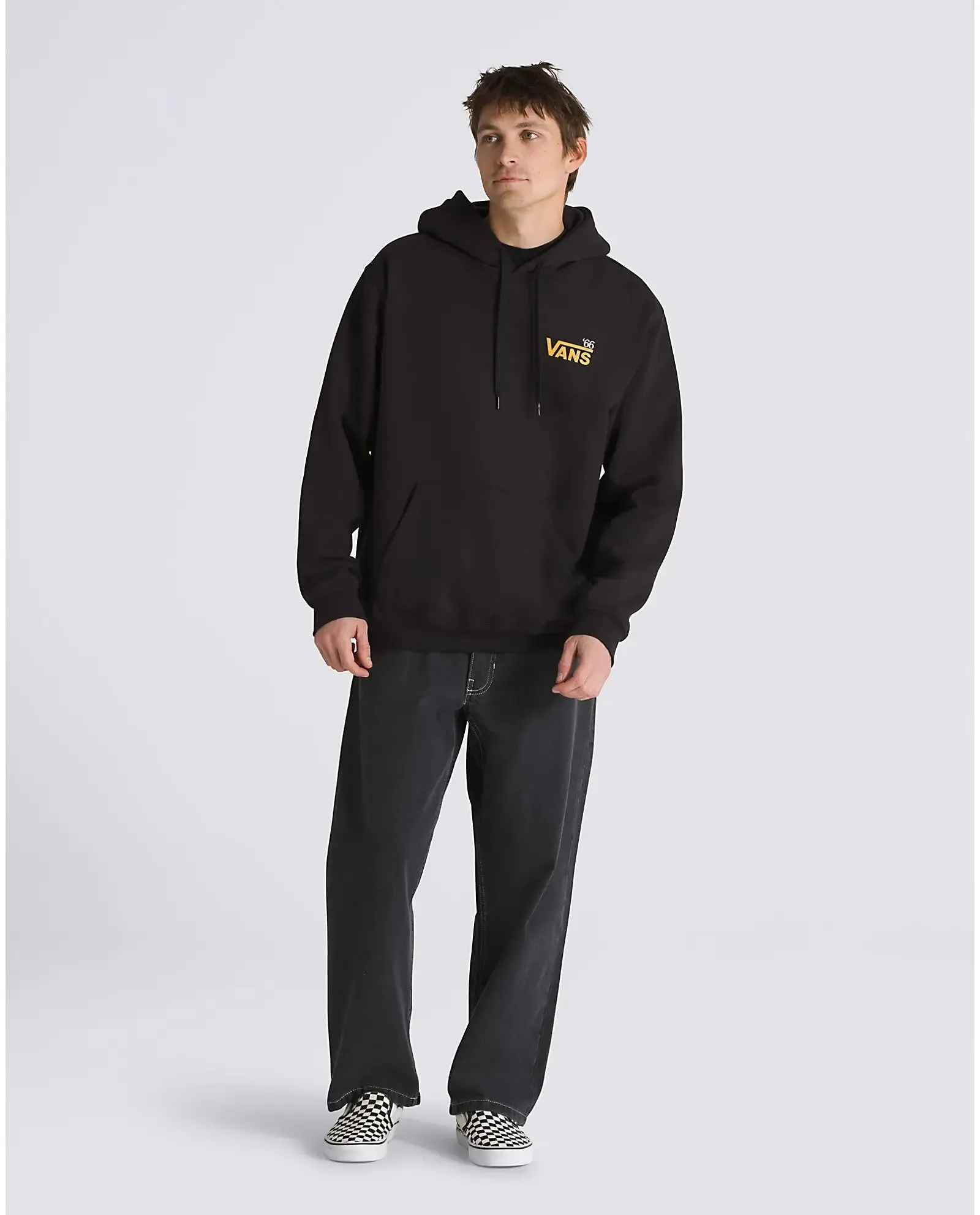 Posted Loose Hoodie in Black