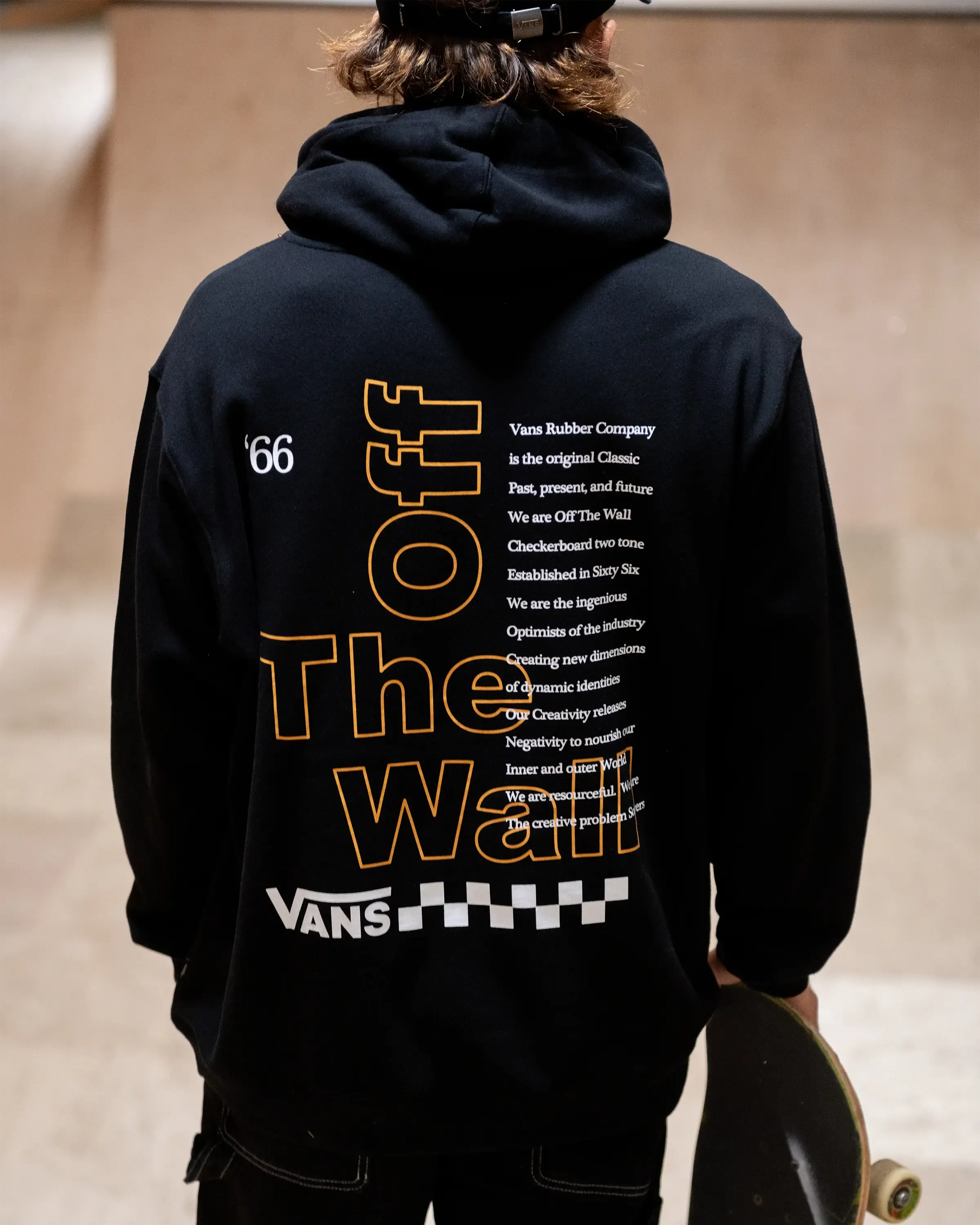 Posted Loose Hoodie in Black