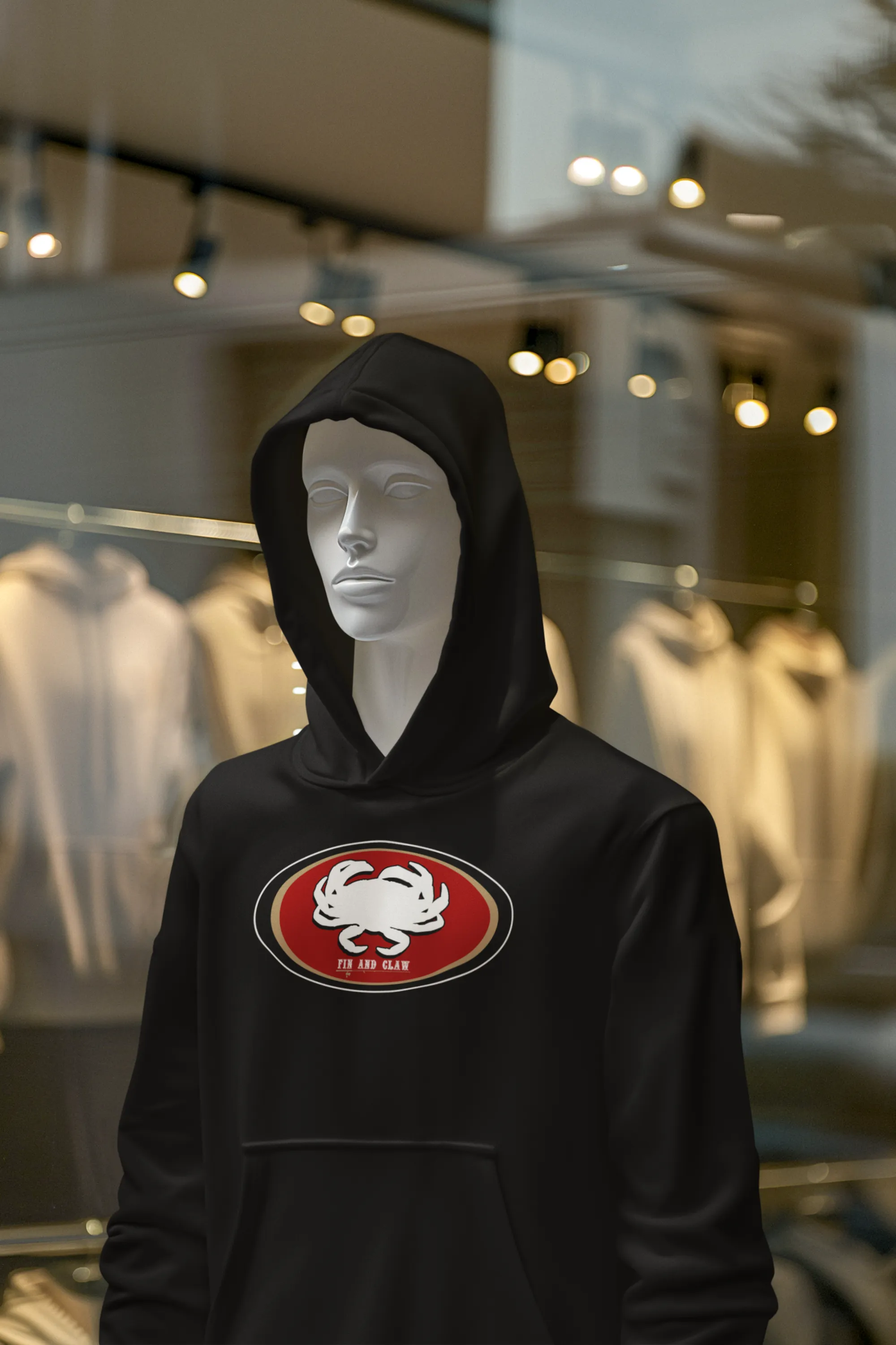 Pullover Hoodie - Inspired SF 49ers Football with Dungeness Crab