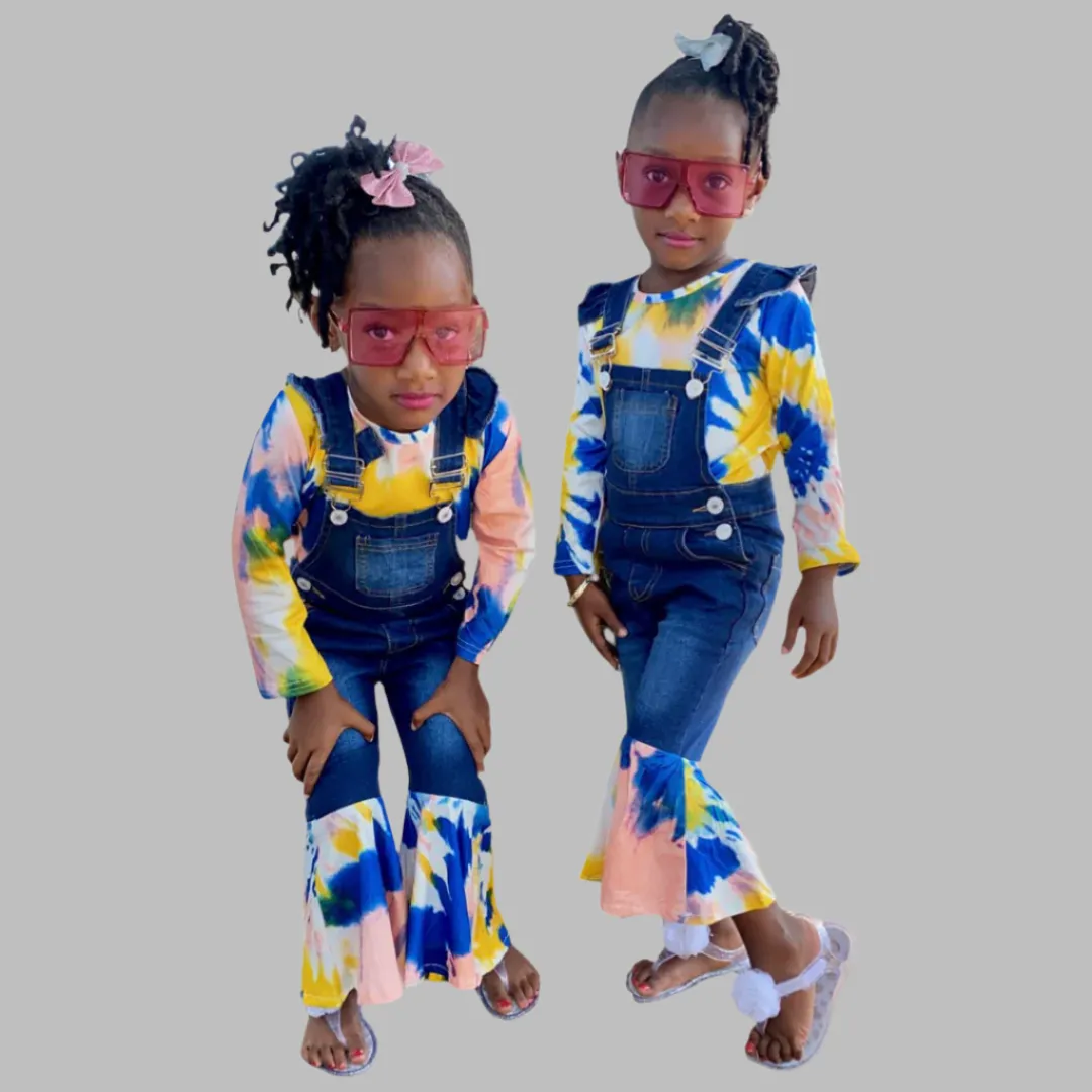 "GIRLS Denim Tie Dye Jumpsuit"