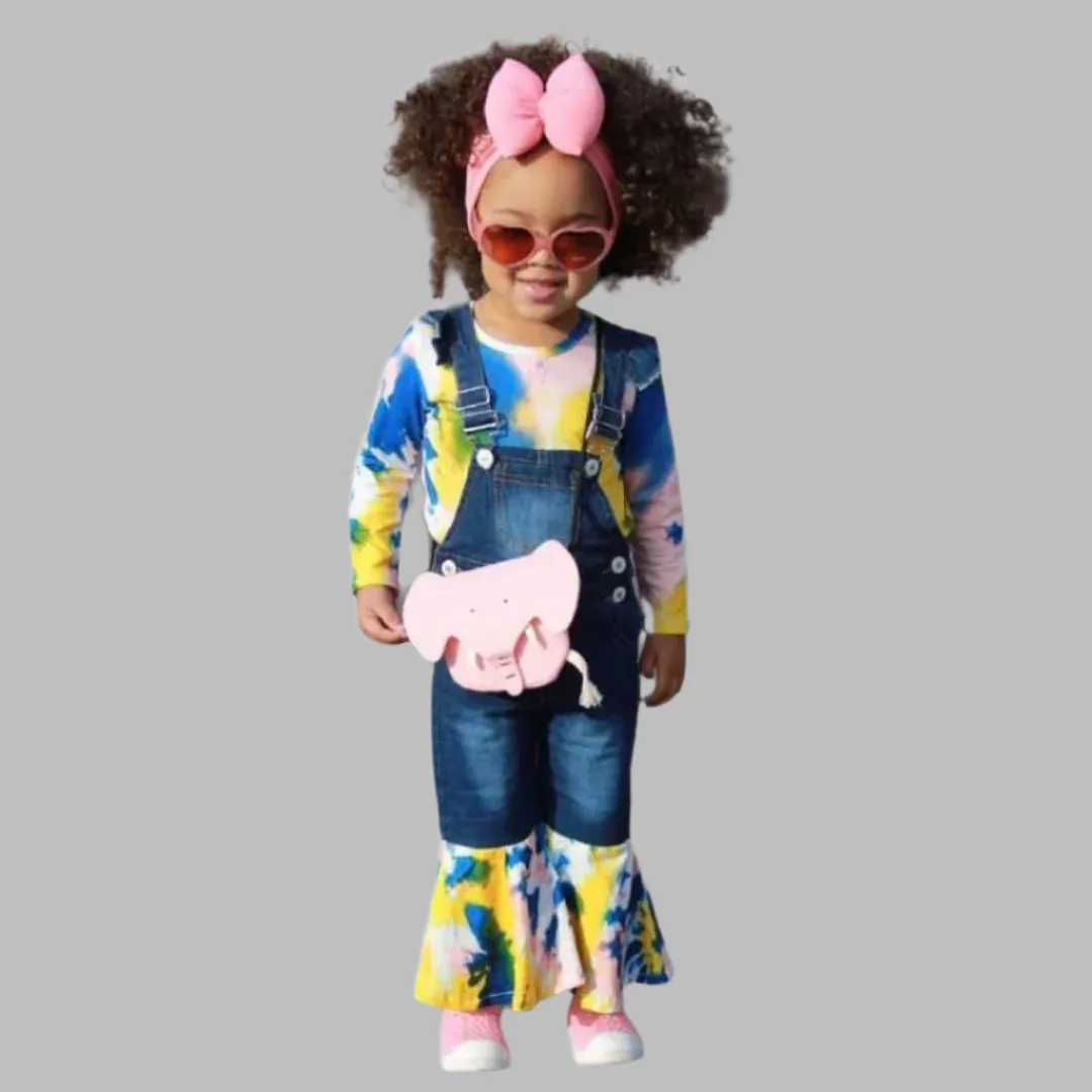 "GIRLS Denim Tie Dye Jumpsuit"