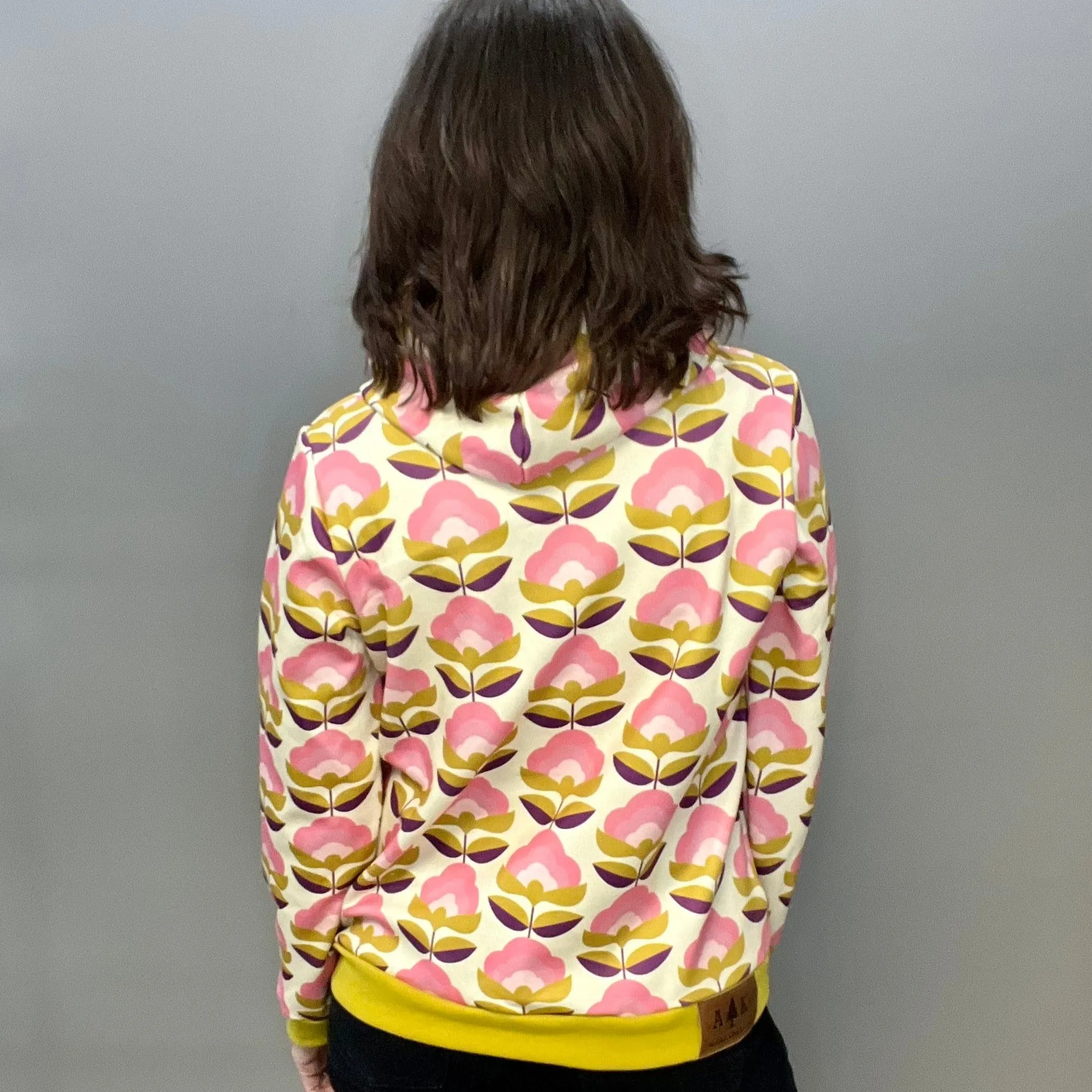Solid Floral Hoodie