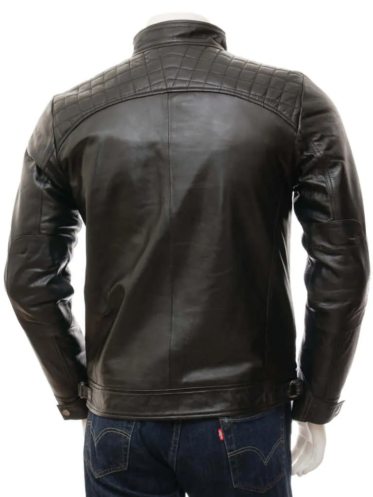 Stylish Men’s Black Biker Leather Jacket, Handmade Genuine fashion biker jacket