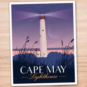 The Cape May Lighthouse at Dusk - 11"x14" Art Print